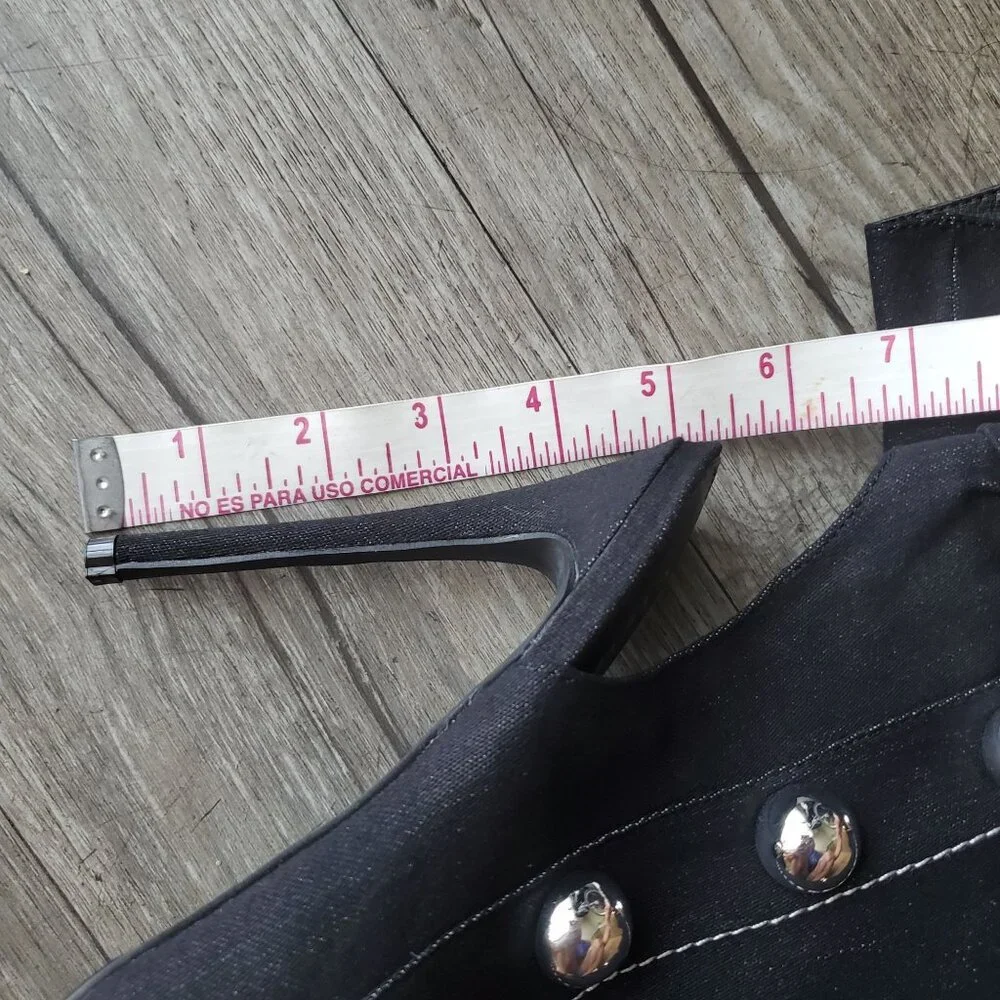 Liliana womens ankle booties Black Studded Peep Toe zipper closure high Sz 7.5 - Picture 4 of 13